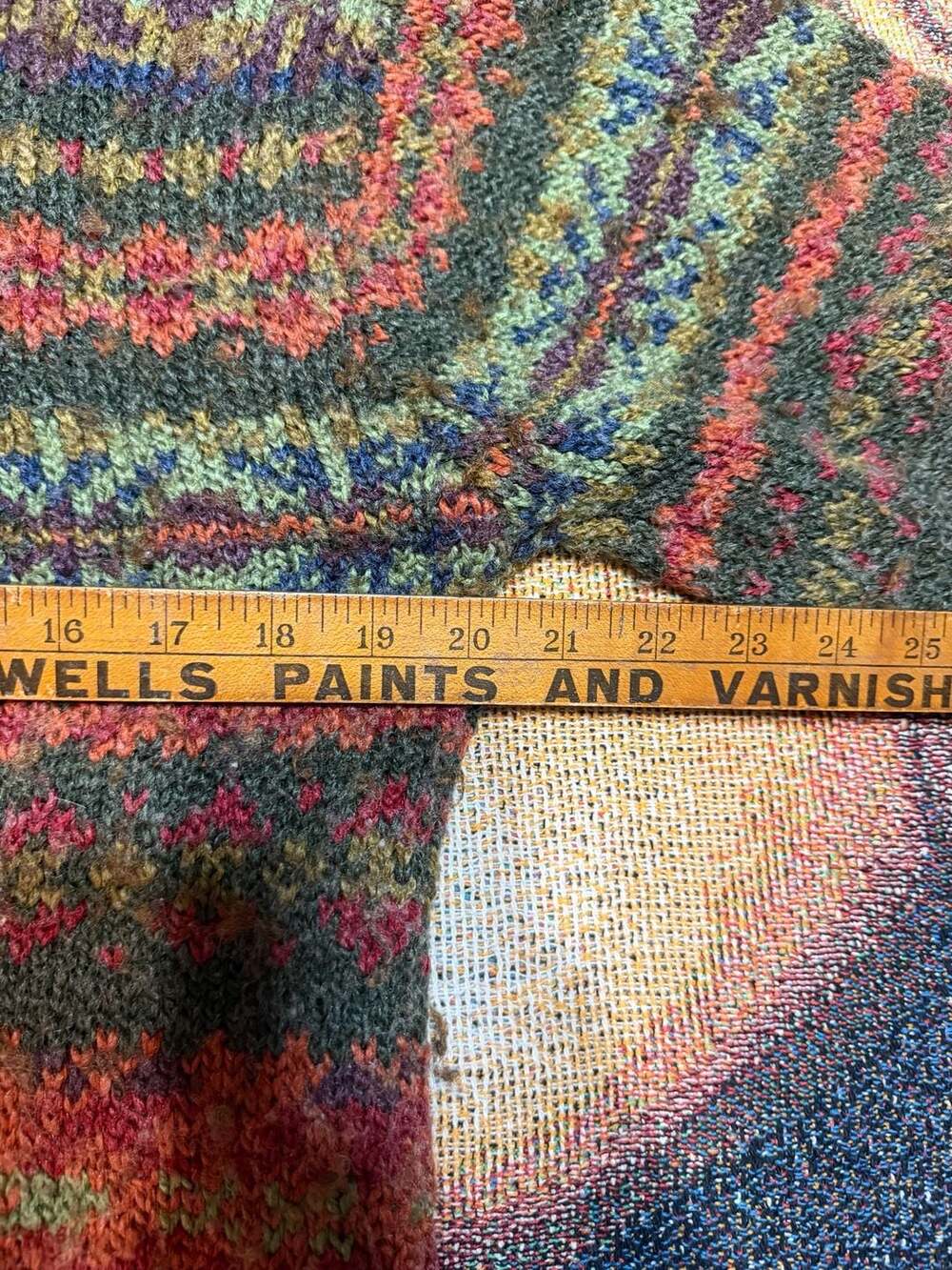 Vintage Cotton Ginny Multi-Colored Fair Isle V-Neck Sweater - Picture 5 of 6